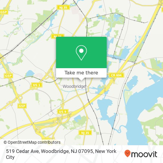 Mapa de 519 Cedar Ave, Woodbridge, NJ 07095