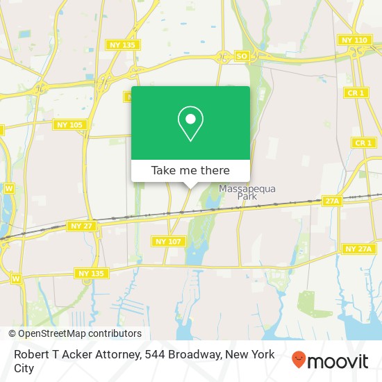 Mapa de Robert T Acker Attorney, 544 Broadway