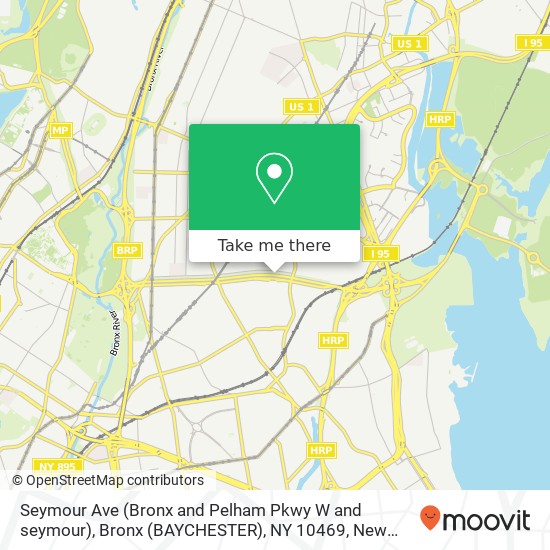 Mapa de Seymour Ave (Bronx and Pelham Pkwy W and seymour), Bronx (BAYCHESTER), NY 10469
