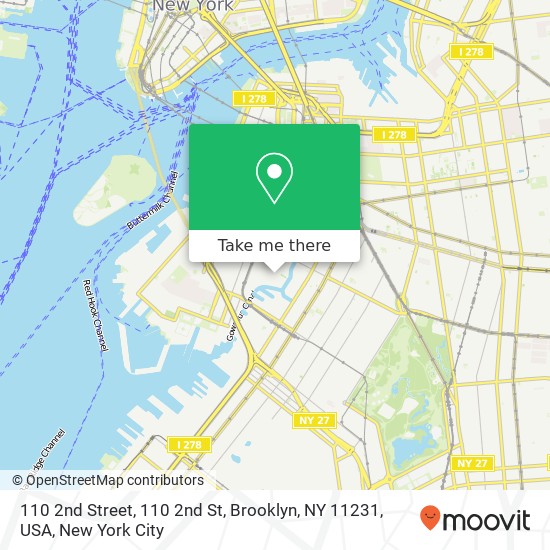 Mapa de 110 2nd Street, 110 2nd St, Brooklyn, NY 11231, USA