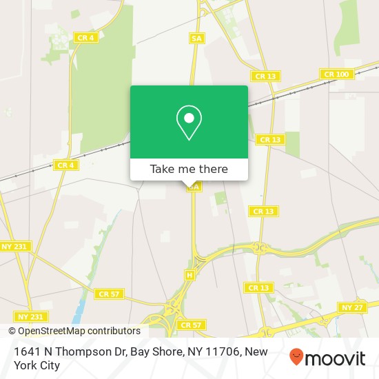 1641 N Thompson Dr, Bay Shore, NY 11706 map