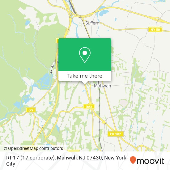 Mapa de RT-17 (17 corporate), Mahwah, NJ 07430