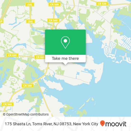 Mapa de 175 Shasta Ln, Toms River, NJ 08753