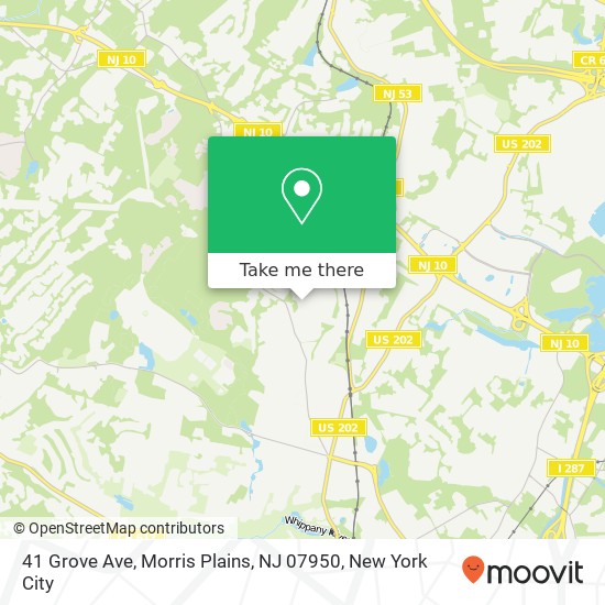 Mapa de 41 Grove Ave, Morris Plains, NJ 07950