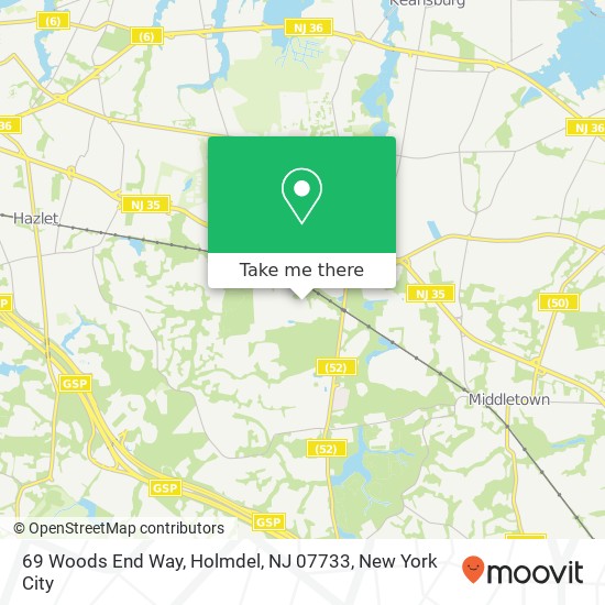 69 Woods End Way, Holmdel, NJ 07733 map