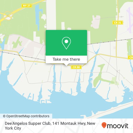 Mapa de Dee'Angelos Supper Club, 141 Montauk Hwy
