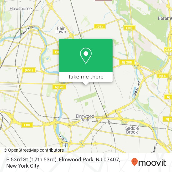 E 53rd St (17th 53rd), Elmwood Park, NJ 07407 map