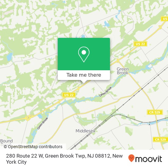 Mapa de 280 Route 22 W, Green Brook Twp, NJ 08812