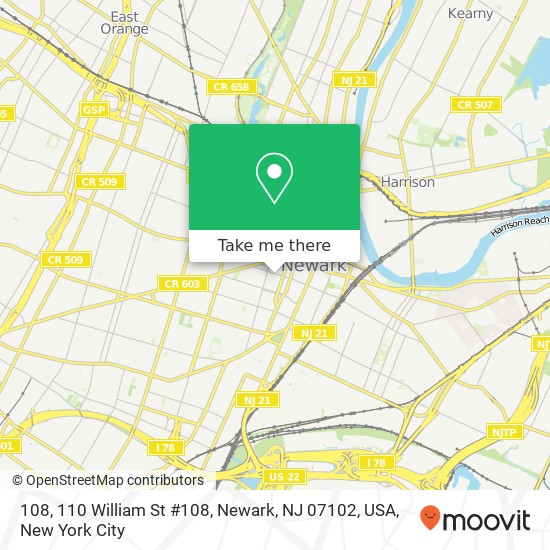 108, 110 William St #108, Newark, NJ 07102, USA map