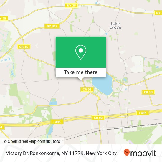 Mapa de Victory Dr, Ronkonkoma, NY 11779