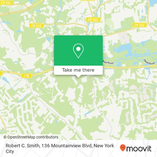 Robert C. Smith, 136 Mountainview Blvd map