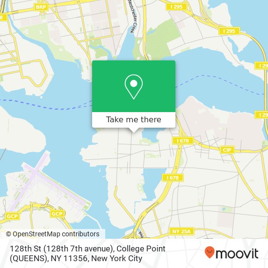 Mapa de 128th St (128th 7th avenue), College Point (QUEENS), NY 11356