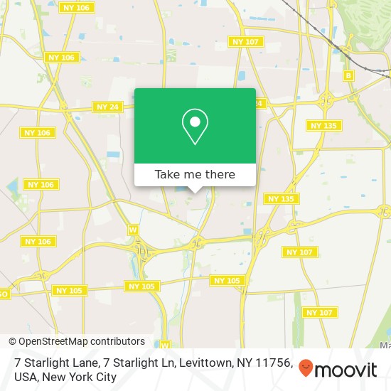 Mapa de 7 Starlight Lane, 7 Starlight Ln, Levittown, NY 11756, USA