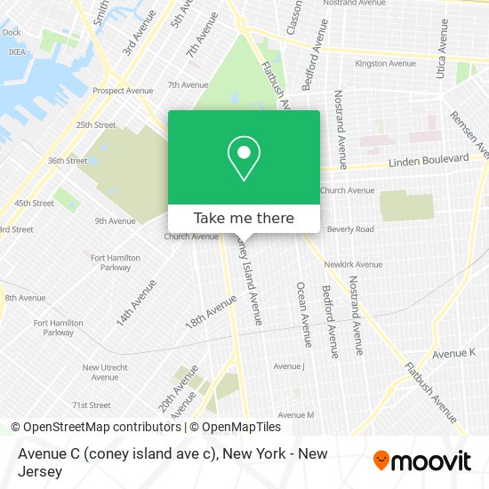 Mapa de Avenue C (coney island ave c)