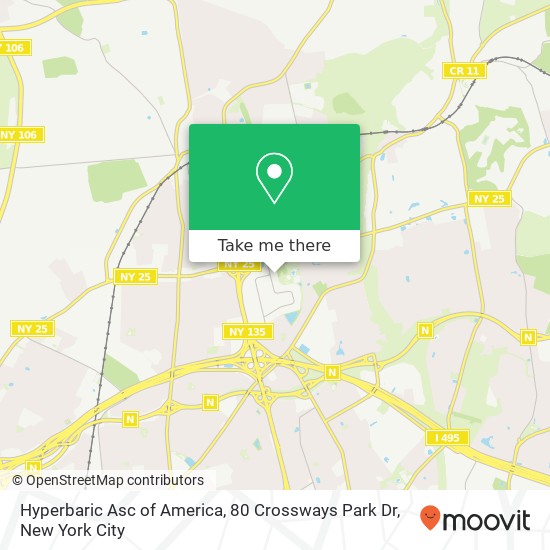 Hyperbaric Asc of America, 80 Crossways Park Dr map