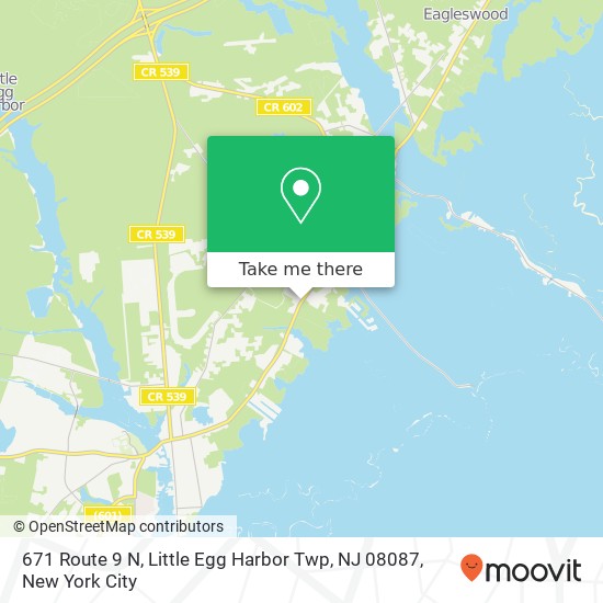 Mapa de 671 Route 9 N, Little Egg Harbor Twp, NJ 08087