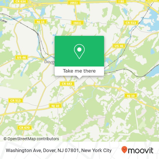 Mapa de Washington Ave, Dover, NJ 07801