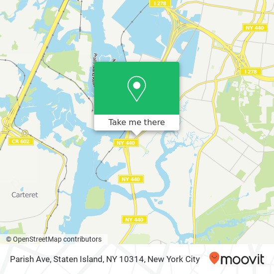 Mapa de Parish Ave, Staten Island, NY 10314