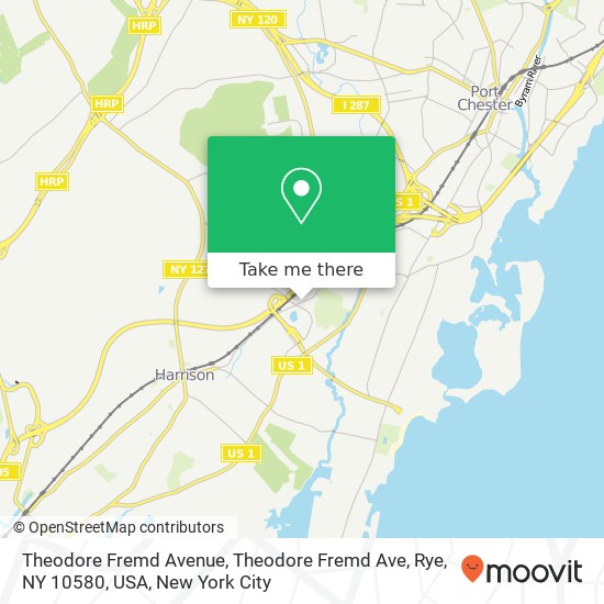 Theodore Fremd Avenue, Theodore Fremd Ave, Rye, NY 10580, USA map