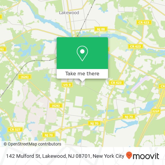 Mapa de 142 Mulford St, Lakewood, NJ 08701