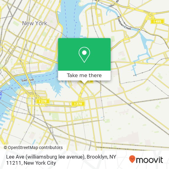 Mapa de Lee Ave (williamsburg lee avenue), Brooklyn, NY 11211