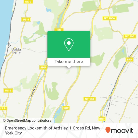 Mapa de Emergency Locksmith of Ardsley, 1 Cross Rd