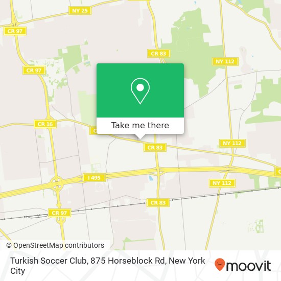 Turkish Soccer Club, 875 Horseblock Rd map