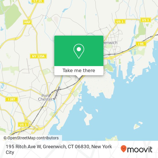 Mapa de 195 Ritch Ave W, Greenwich, CT 06830