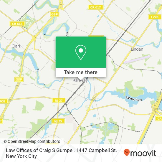 Mapa de Law Offices of Craig S Gumpel, 1447 Campbell St