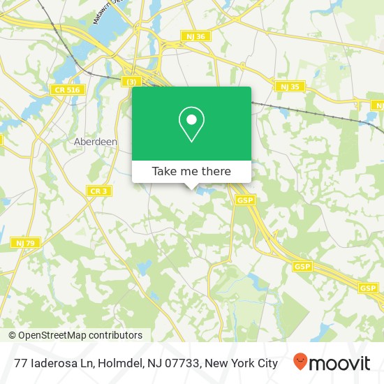 Mapa de 77 Iaderosa Ln, Holmdel, NJ 07733