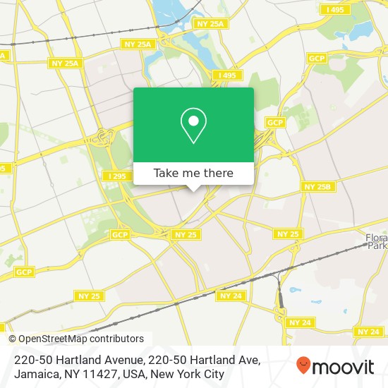 Mapa de 220-50 Hartland Avenue, 220-50 Hartland Ave, Jamaica, NY 11427, USA