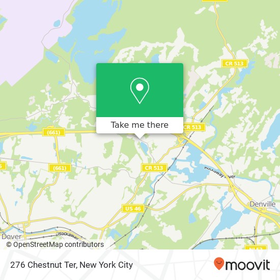 Mapa de 276 Chestnut Ter, Rockaway, NJ 07866