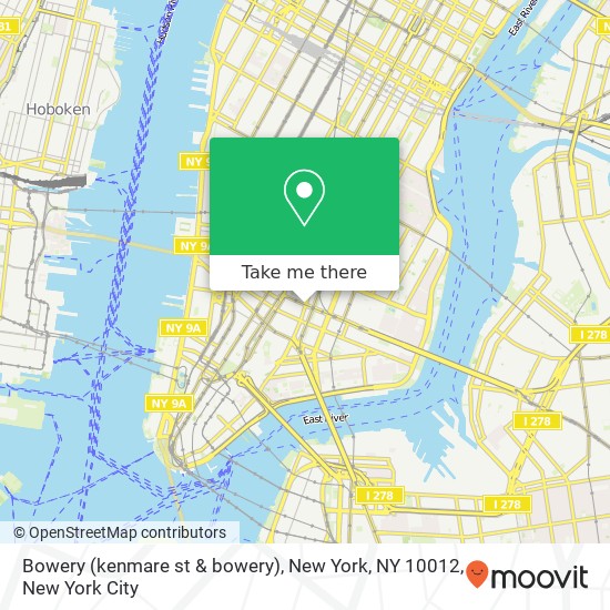 Mapa de Bowery (kenmare st & bowery), New York, NY 10012