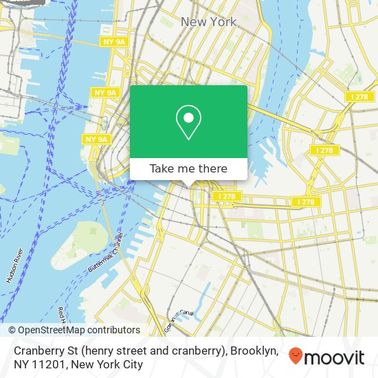 Mapa de Cranberry St (henry street and cranberry), Brooklyn, NY 11201