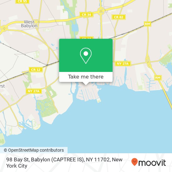 Mapa de 98 Bay St, Babylon (CAPTREE IS), NY 11702