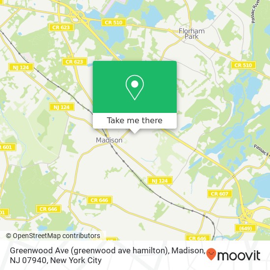Greenwood Ave (greenwood ave hamilton), Madison, NJ 07940 map