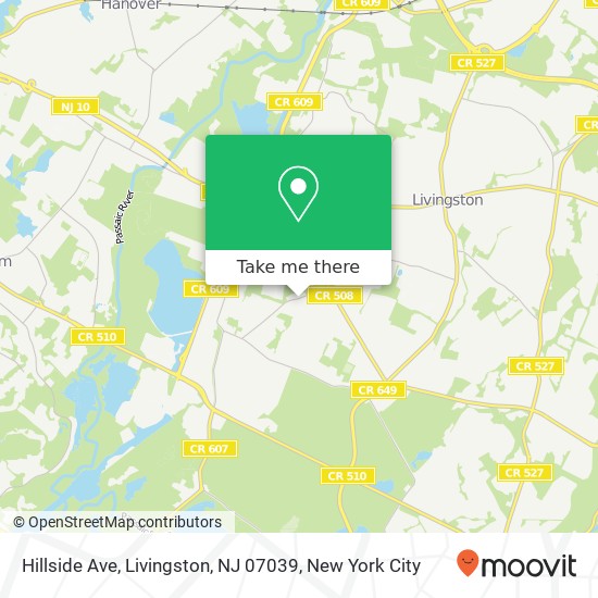 Hillside Ave, Livingston, NJ 07039 map