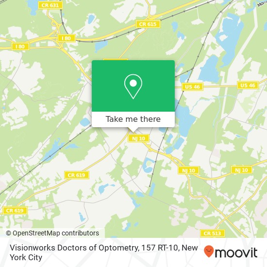 Visionworks Doctors of Optometry, 157 RT-10 map