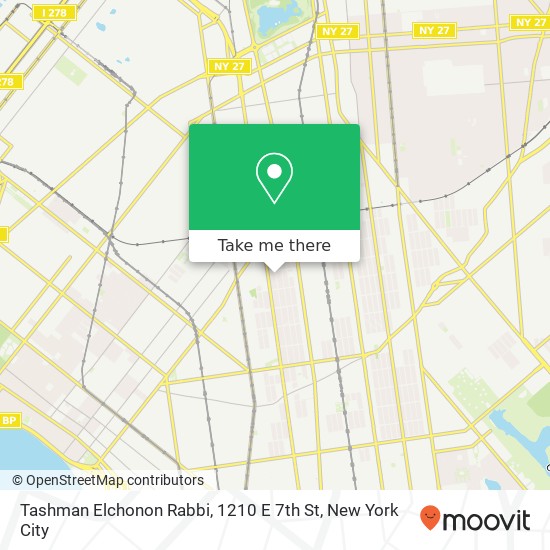 Mapa de Tashman Elchonon Rabbi, 1210 E 7th St