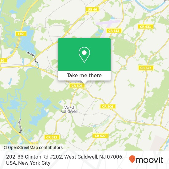 Mapa de 202, 33 Clinton Rd #202, West Caldwell, NJ 07006, USA