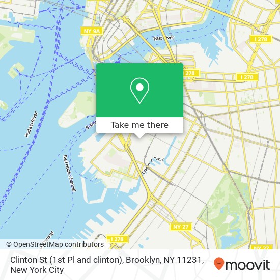 Clinton St (1st Pl and clinton), Brooklyn, NY 11231 map