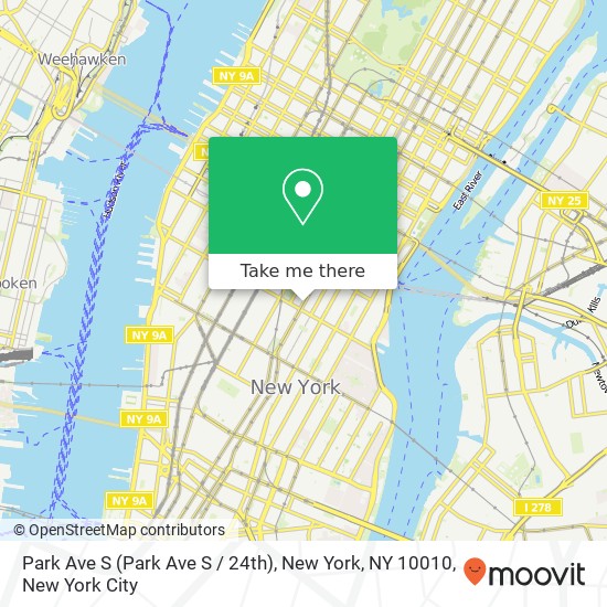 Mapa de Park Ave S (Park Ave S / 24th), New York, NY 10010