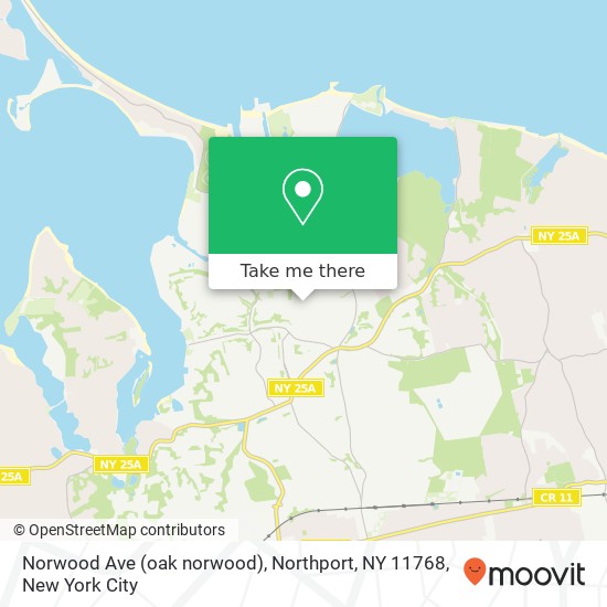 Mapa de Norwood Ave (oak norwood), Northport, NY 11768