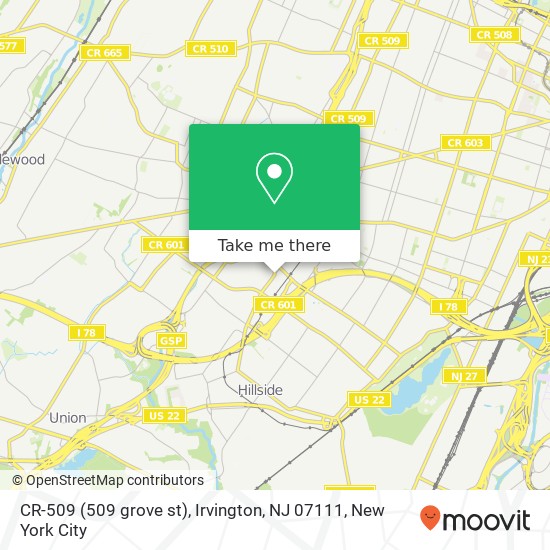 CR-509 (509 grove st), Irvington, NJ 07111 map