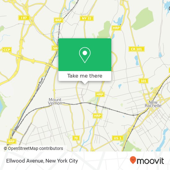 Mapa de Ellwood Avenue, Ellwood Ave, Mt Vernon, NY 10552, USA