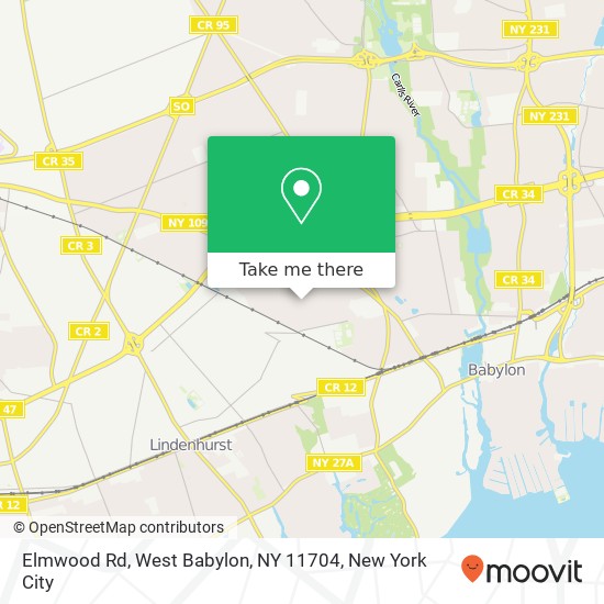 Mapa de Elmwood Rd, West Babylon, NY 11704
