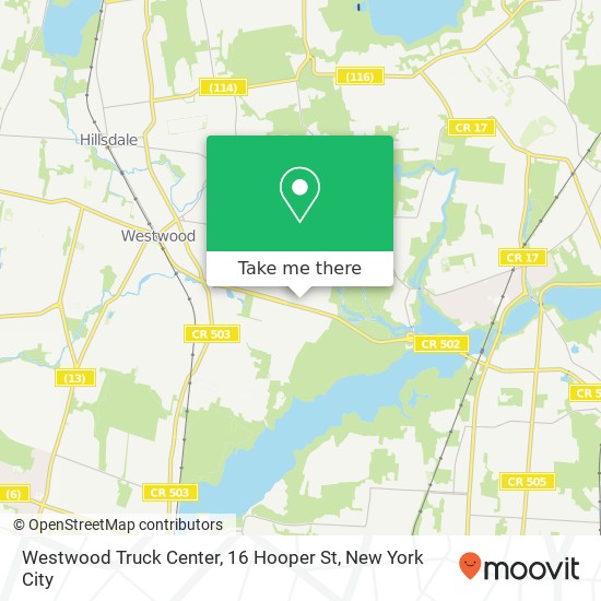 Mapa de Westwood Truck Center, 16 Hooper St