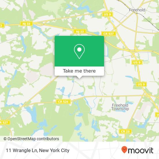 Mapa de 11 Wrangle Ln, Freehold, NJ 07728