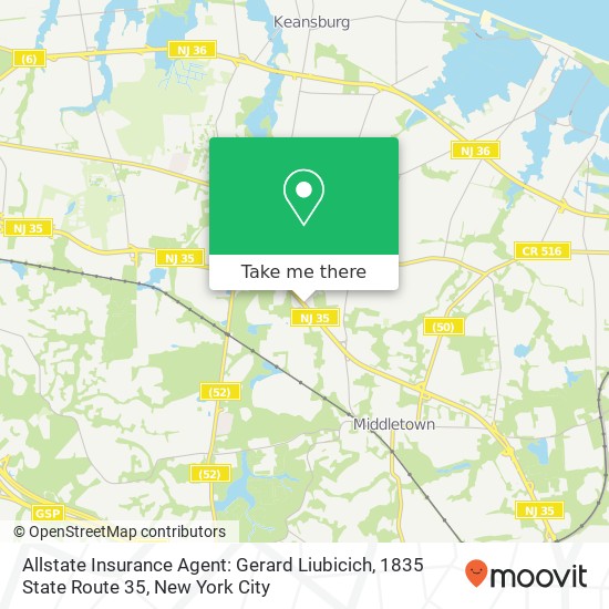 Mapa de Allstate Insurance Agent: Gerard Liubicich, 1835 State Route 35
