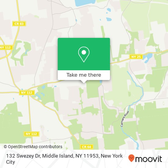 132 Swezey Dr, Middle Island, NY 11953 map